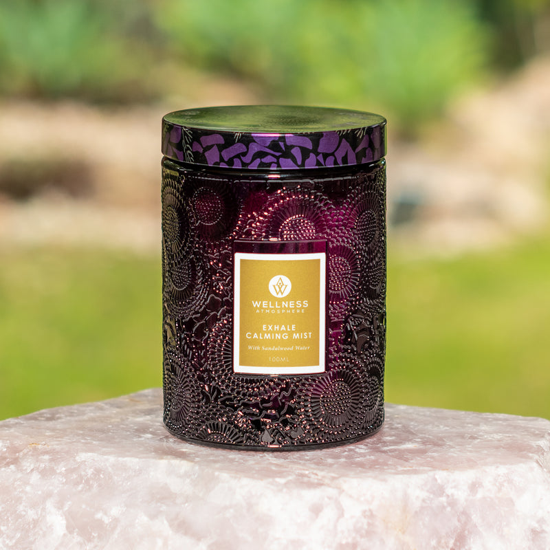 Meditation Candle Purple Glass