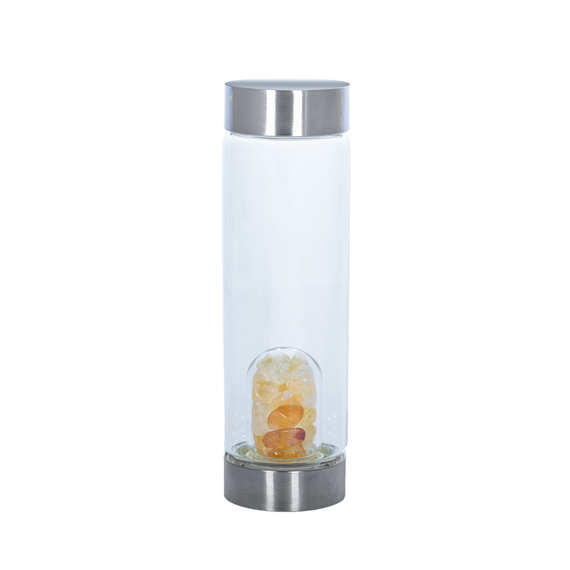 Citrine Crystal Dome Glass Water Bottle